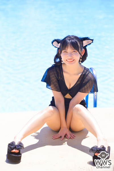 【写真特集 12枚】雪村花鈴、猫耳レオタード水着であざと可愛さ全開！＜近代麻雀水着祭2022＞