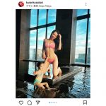 紅蘭、美ボディビキニの親子ショットに「相変わらずのsexybody」「ママに見えないスタイル」と反響の声！