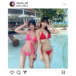 藤川らるむ、川崎ひかると圧巻の美くびれボディを披露したビキニ2ショット公開！！
