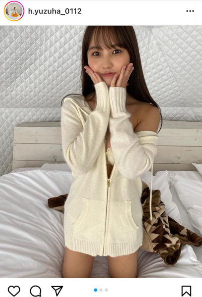 NMB48・本郷柚巴、写真集からタイプ別の水着オフショット公開「みんなはどのカットが好き？」