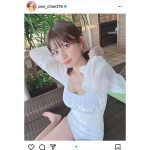 コスプレイヤー・本田夕歩、リボン付き水着から美麗な背中披露