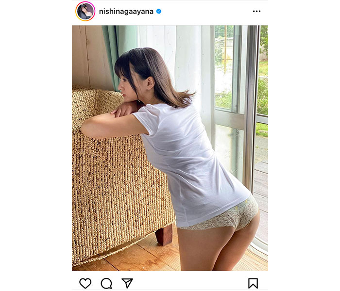 西永彩奈のTシャツ姿で美尻チラ見せランジェリーにドキドキ！