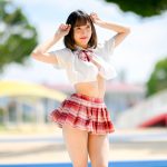 【写真特集】恋星める、フェチ心くすぐる超ミニの制服から水着チラ見せ！＜近代麻雀水着祭2022＞