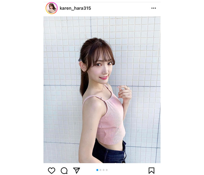 NMB48・原かれん、肌見せタンクトップコーデを披露