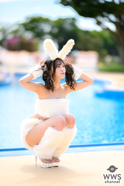 【写真特集】神谷じゅりな、キュートな白ウサギに変身し視線を釘付け！＜近代麻雀水着祭2022＞