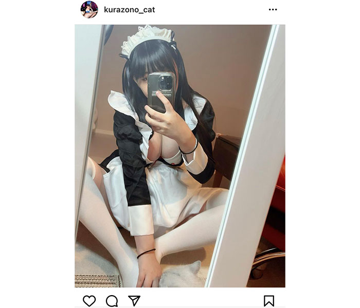 倉園ひかる、「やる気のないメイドさん」コスプレでまんまるバスト無防備に見せつけ！