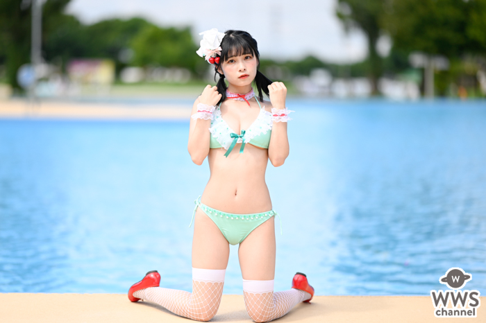 【写真特集】三田のえ、クリームソーダ色の激甘ガーリービキニで釘付け！＜近代麻雀水着祭2022＞