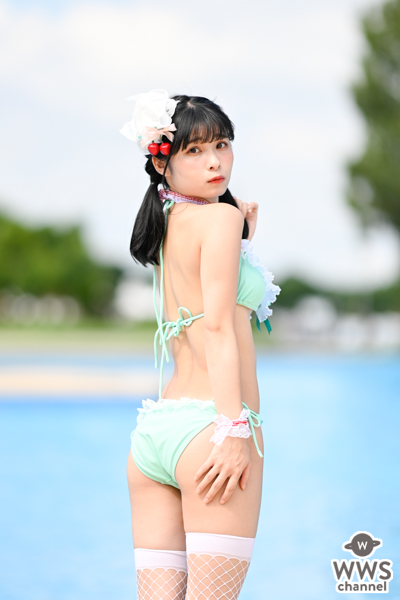 【写真特集】三田のえ、クリームソーダ色の激甘ガーリービキニで釘付け！＜近代麻雀水着祭2022＞