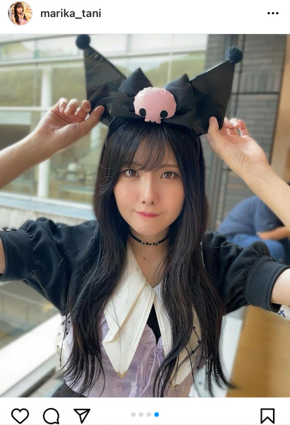 SKE48・谷真理佳、クロミちゃん衣装でガーターベルト巻いた太ももチラ見せ！