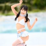 【写真特集】月野もあ（仮面女子）、黒髪ツインテールと全身のリボンがガーリーな爽やかビキニ姿で健康美ボディを届ける！＜近代麻雀水着祭2022＞