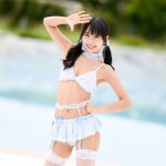 【写真特集】月野もあ（仮面女子）、黒髪ツインテールと全身のリボンがガーリーな爽やかビキニ姿で健康美ボディを届ける！＜近代麻雀水着祭2022＞