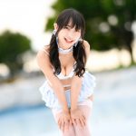 【写真特集】月野もあ（仮面女子）、黒髪ツインテールと全身のリボンがガーリーな爽やかビキニ姿で健康美ボディを届ける！＜近代麻雀水着祭2022＞