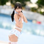 【写真特集】月野もあ（仮面女子）、黒髪ツインテールと全身のリボンがガーリーな爽やかビキニ姿で健康美ボディを届ける！＜近代麻雀水着祭2022＞