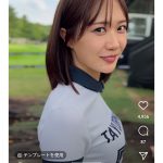 藤澤響花、キュートな笑顔とミニスカ姿でゴルフ観戦！