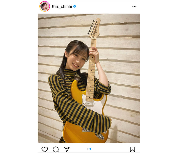 NMB48・川上千尋「幸せでした」、12周年記念ライブでかき鳴らしたゴールドギターとの2ショットを公開