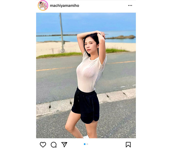 街山みほ、透けシャツでドギマギな着衣セクシーショット公開