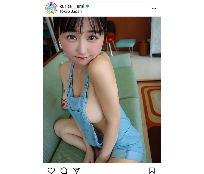 くりえみ、サロペットから横乳まる出しの無防備感にドギマギ