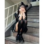虹のコンキスタドール・清水理子、キワドセクシーな美脚で釘付けの黒猫コスプレに歓喜の声！