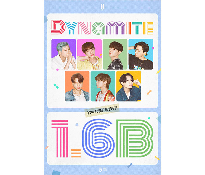 BTS、「Dynamite」のMVが16億回再生突破