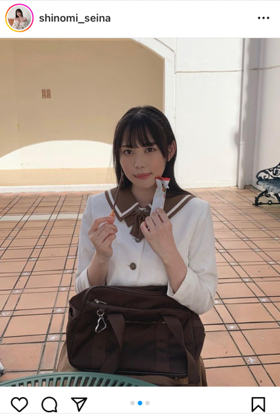 篠見星奈「後悔しちゃうかも」、制服から美脚越しのパンチラで瞬殺