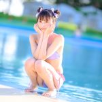 【写真特集】高坂琴水（キプリスモルホォ）、夕陽に照らされた濡れ肌ボディにうっとり＜近代麻雀水着祭2022＞