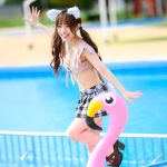 【写真特集】大江れな（KissBee）、可愛すぎる猫のポーズにカメラマンもキュン！＜近代麻雀水着祭2022＞