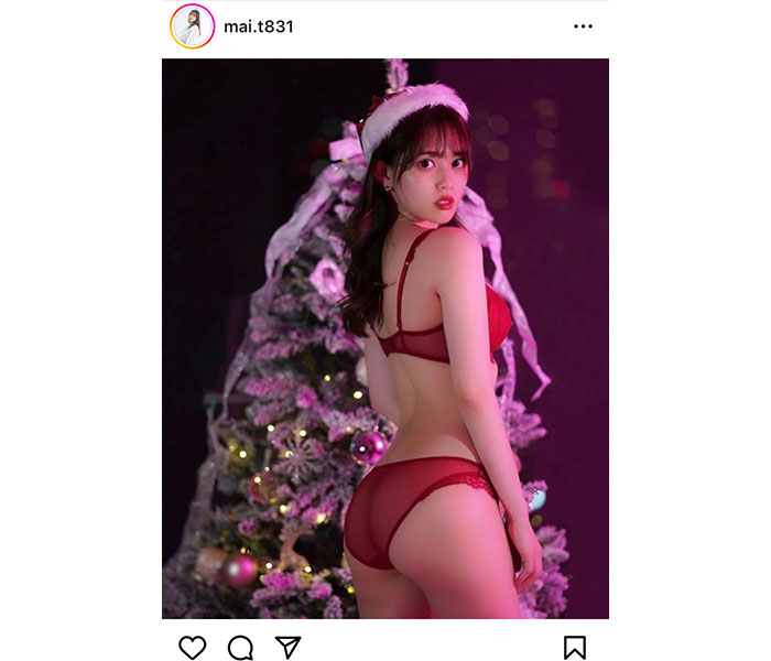 竹内舞、セクシーな透けランジェリーで願うクリスマスプレゼントは？