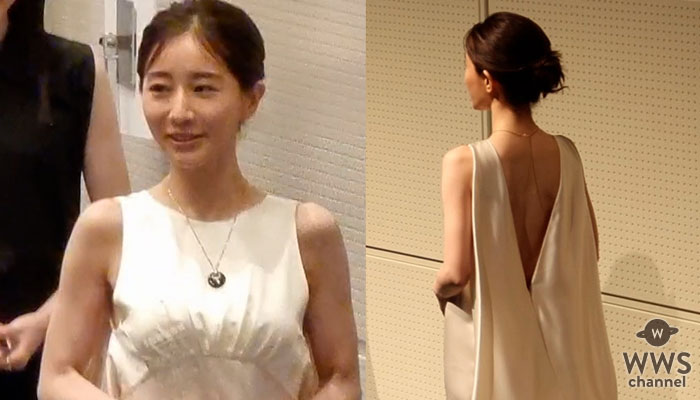 【動画】田中みな実、美背中アピールの白ドレスで日本ジュエリーベストドレッサー賞に登場!