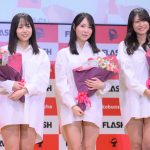 「ミスFLASH2023」グランプリ・橘舞、井上晴菜、弓川いち華、彼シャツ&脚線美で釘付けに！