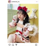 #ババババンビ・近藤沙瑛子、可愛いがあふれる猫耳メイドコスで太ももチラリ