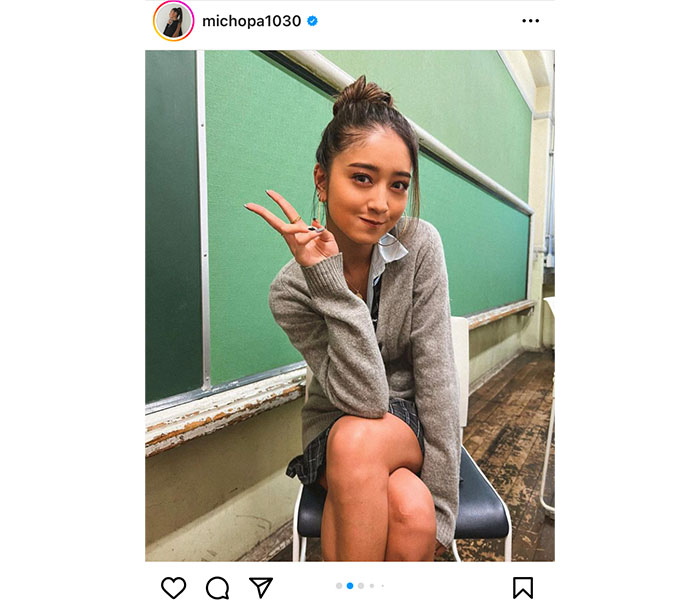 みちょぱ（池田美優）、人妻には見えない制服ギャルショットを公開