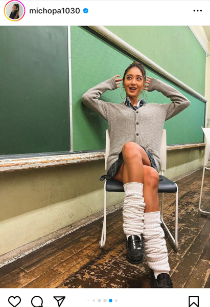 みちょぱ（池田美優）、人妻には見えない制服ギャルショットを公開