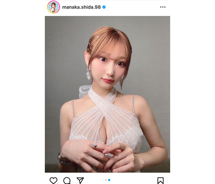 元欅坂46・志田愛佳、透明肌にうっとりなキャバドレス姿を披露