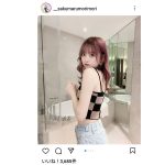 咲真ゆか(MyDearDarlin’)がチェック柄のキャミ姿に脇見せポーズでファンを魅了！