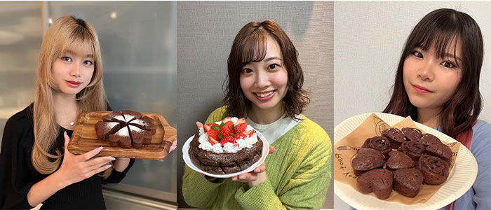「ミスユニバーシティ2022日本大会」のファイナリストの女子大生が手作りチョコを披露