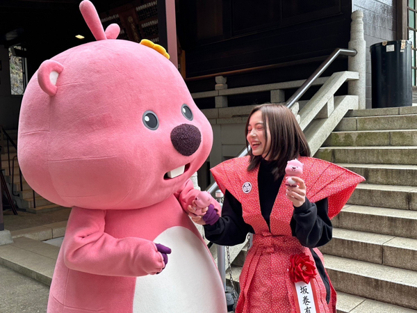 坂巻有紗が高尾山で節分の豆まきに参加！「運気を上昇させて女優のお仕事を頑張る！」