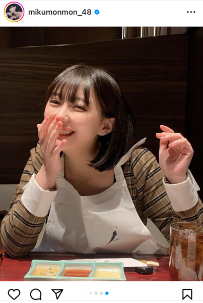 HKT48・田中美久、笑顔いっぱいの焼肉ショットにファン歓喜！