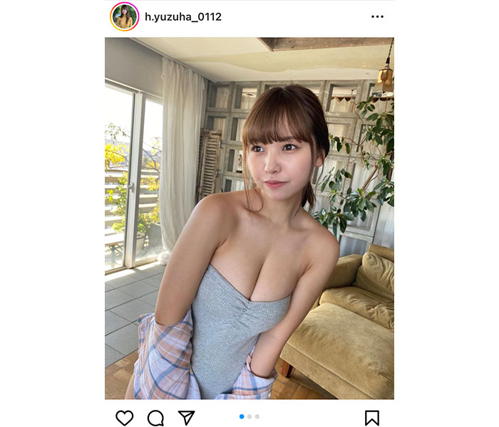 NMB48・本郷柚巴、豊満バストを脱ぎかけセクシーに見せつけ！