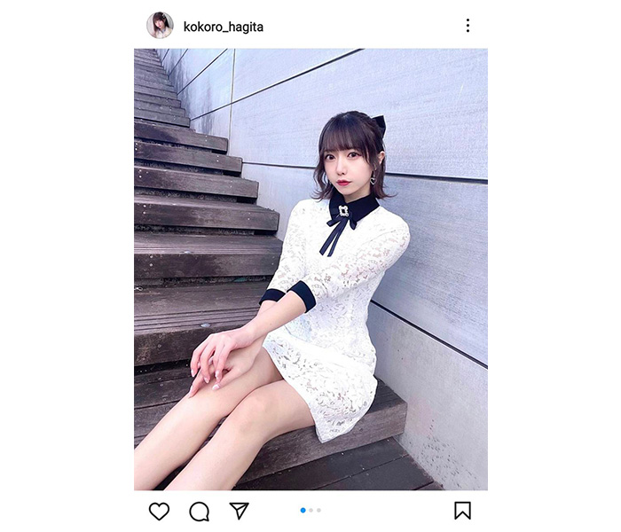 萩田こころ（iSPY）、超ミニの白ワンピで美脚披露！「麗しい」「ブチかわゆい」とファン歓喜