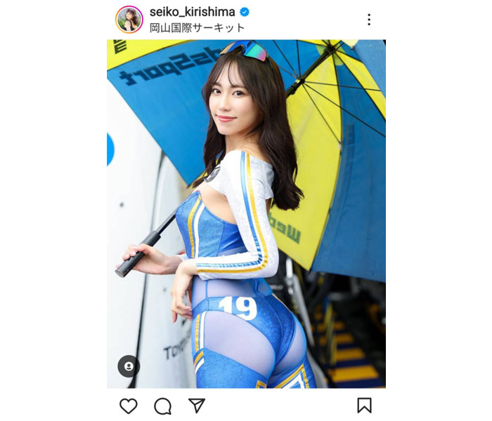 レースクイーン・霧島聖子、美尻見せつけバックショットがセクシー！