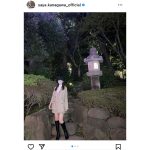 【『きつねダンス』で話題】乃木坂46・金川沙耶、太もも覗かせたミニスカコーデで夜桜見物
