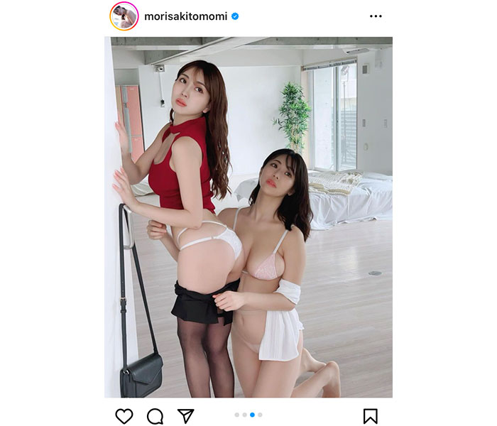 森咲智美×鈴木ふみ奈、メリハリボディが絡み合うグラビアオフショットで誘惑