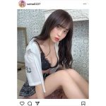 竹内星菜、制服シャツからセクシーランジェリーのぞかせ