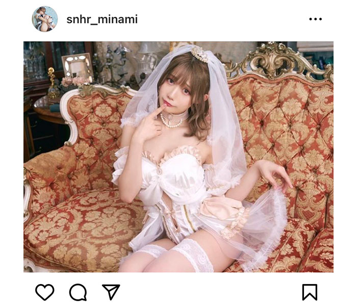 コスプレイヤー・篠原みなみ、マシュマロボディ露わの肌見せウェディングに「結婚したい」の声！