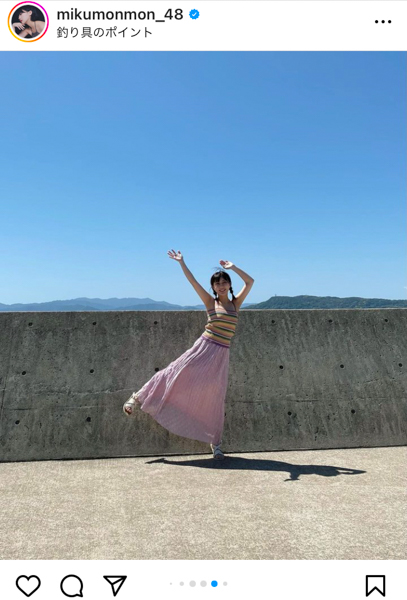HKT48・田中美久、大漁間違いなしの『釣り師』ショットに反響ぞくぞく！既にみくりん水槽の中です！」