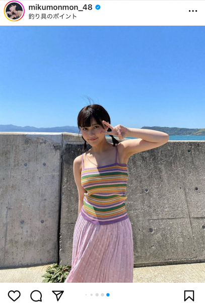 HKT48・田中美久、大漁間違いなしの『釣り師』ショットに反響ぞくぞく！既にみくりん水槽の中です！」