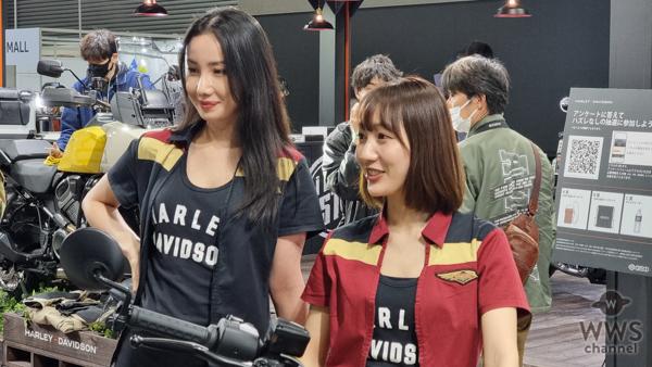 レースクイーン・安倍有里子、吉川ゆのが第2回名古屋モーターサイクルショーに登場！ハーレーダビットソンブース盛り上げる！