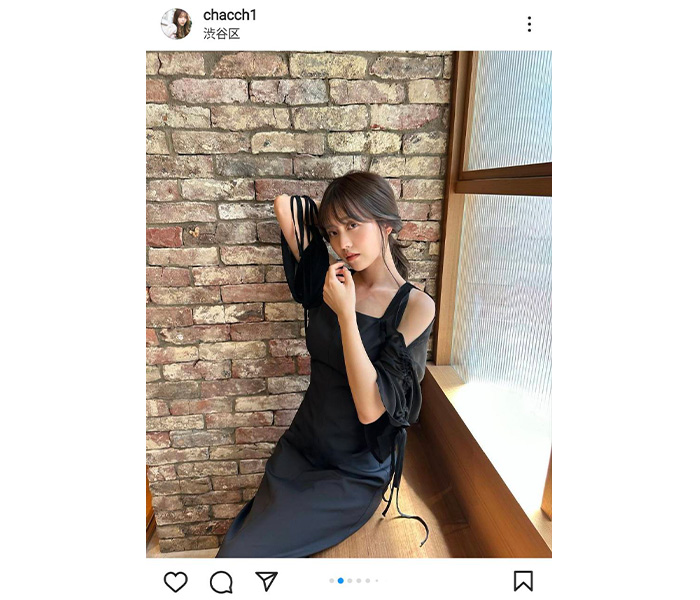 新田さちか、美肌見せワンピでうなじがチラリ「お美しい」「セクシーでたまらん」とファン歓喜