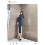 NMB48・上西怜、ピッタリ黒ワンピで美脚がチラリ「めっちゃんこステキ」「可愛すぎだろ」とファン歓喜