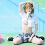 【写真特集】桃乃ひめか（metarium）、制服コスでイチゴ柄パンツをチラリ！＜近代麻雀水着祭2023＞